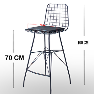 Eslem 70x70 Kare Mutfak Yemek Masası 4 Kişilik Tel Bar Sandalyesi Cafe Balkon Masa