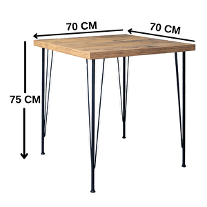 Akel 70x70 Yemek Masa Sandalye Takımı 2 Kişilik Telli Sandalye Salon Balkon Cafe Takım
