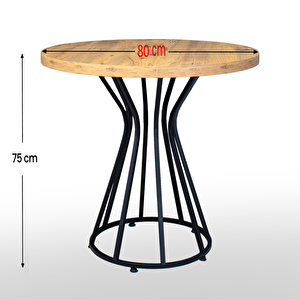 Nazlı Yemek Masa Sandalye Takımı 4 Kişilik Telli Sandalye Yuvarlak Vazo Masa 80 Cm