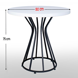 Nazlı Yemek Masa Sandalye Takımı 4 Kişilik Telli Sandalye Yuvarlak Vazo Masa 80 Cm