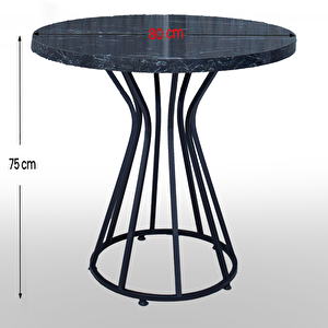 Nazlı Yemek Masa Sandalye Takımı 4 Kişilik Telli Sandalye Yuvarlak Vazo Masa 80 Cm