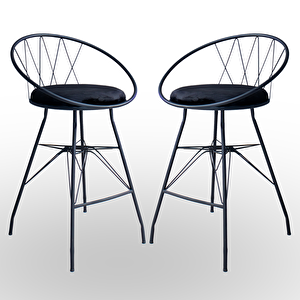 Aksa 80x100 Oval Mutfak Yemek Masası 2 Kişilik Çapraz Telli Bar Sandalyesi Cafe Masa Beyaz