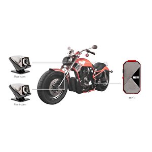 Gnet Mvr Motosi̇klet 2 Kamerali Fullhd Wi-fi Wprf Araç Kamerasi