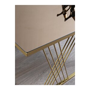 Vienna Gold Metal Ayaklı Bronz Aynalı Orta Sehpa