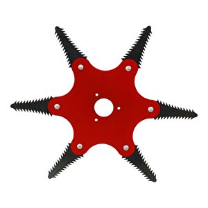 Benzinli Tırpan Metal Çim Çayır Biçme Kesme Aparatı 6 Kollu Testere Dişli Bıçkı Ahtapot Yedek Bıçak