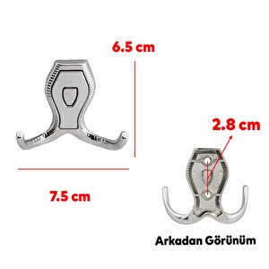 Vestiyer Mobilya Duvar Askısı Metal Dolap Elbise Askılığı Krom - Krom Kapaklı Sağlam Askı