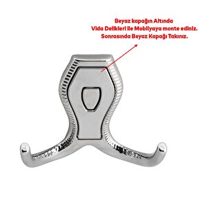 Vestiyer Mobilya Duvar Askısı Metal Dolap Elbise Askılığı Krom - Krom Kapaklı Sağlam Askı