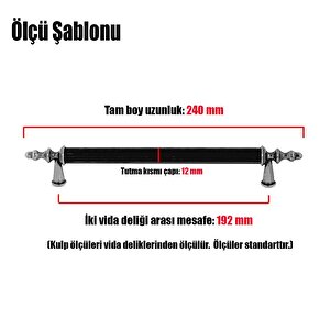 Mobilya Çekmece Dolap Kapak Kulpu Kulbu Siyah Metal Kulp 192 Mm (4 Adet)