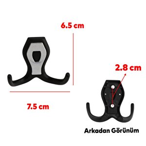Vestiyer Mobilya Duvar Askısı Metal Dolap Elbise Askılığı Siyah Renk Askı Krom Kapaklı