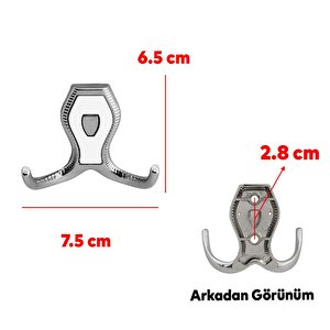 Vestiyer Mobilya Duvar Askısı Metal Dolap Elbise Askılığı Krom Renk Askı Beyaz Kapaklı