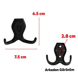 Vestiyer Mobilya Duvar Askısı Metal Dolap Elbise Askılığı Siyah Renk Askı Siyah Kapaklı
