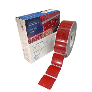 Oralite Vc 104+ Kırmızı Reflektif Bant 15mt Orafol Kesik Reflektör Şerit Sert Zemin