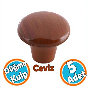 Düğme Sert Plastik Kulp Ceviz Dolap Mobilya Mutfak Dolabı Çekmece Kapak Kulpu Kulbu 5 Adet