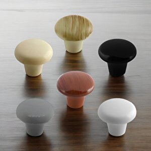 Mobilya Düğme Sert Plastik Kulp Siyah Dolap Mutfak Dolabı Çekmece Kapak Kulpu Kulbu 5 Adet