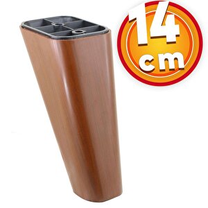 Lüks Mobilya Kanepe Sehpa Tv Ünitesi Koltuk Ayağı 14 Cm Kahverengi Ahşap Desenli Baza Ayak
