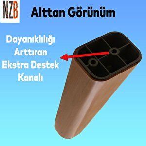 Lüks Mobilya Kanepe Sehpa Tv Ünitesi Koltuk Ayağı 14 Cm Kahverengi Ahşap Desenli Baza Ayak