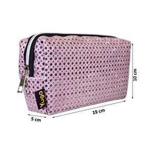 Makyaj Çantası Fileli Pembe