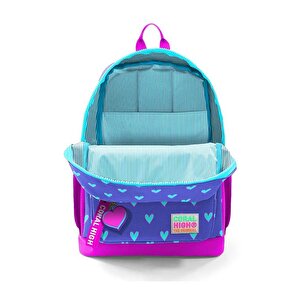 Coral High Lavanta Pembe Kalp Desenli Okul Sırt Çantası 23706