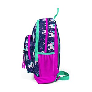Lacivert Pembe Unicorn Desenli Okul Sırt Çantası 23467