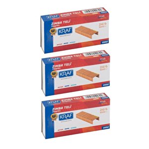 Zımba Teli 24/6 Sarı 1000 Li 3 Lü Set 255g