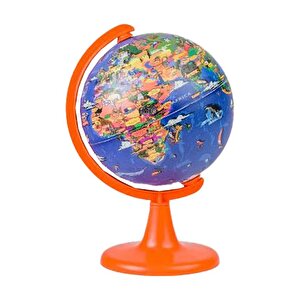 Gürbüz My World Globe Hayvanlı Yer Küre 15 Cm Ve 100 Parça Puzzle