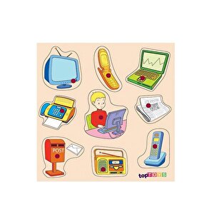 İletişim Aletleri Ahşap Puzzle