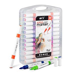 Art X Acrylic Duo Marker Çift Uçlu Su Bazlı Boyama Kalemi 36 Renk Set 18058