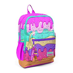 Kids Pembe Rengarenk Dondurma Desenli 2li Okul Çanta Seti