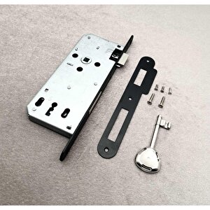 Özen Handles Oval İç Kapı Oda Kilidi Gömme Kilit 45/90/18 Siyah 1 Adet