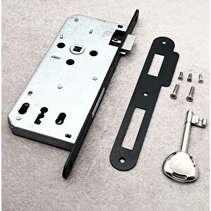Özen Handles Oval İç Kapı Oda Kilidi Gömme Kilit 45/90/18 Siyah 1 Adet