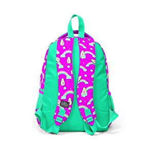 Kids Su Yeşili Pembe Üç Bölmeli Okul Çantası 23491