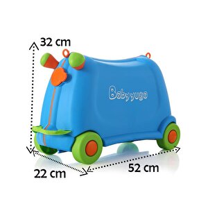 Baby Yuga Tekerlekli Çocuk Valizi Mavi