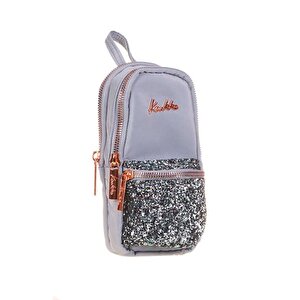 Junior Bag Bright Kalem Çantası Taşlı Gri K2557