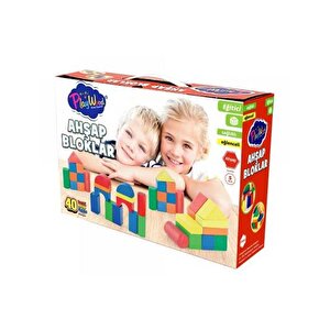 Ahşap Eğitici Renkli Bloklar 40 Parça Ony403