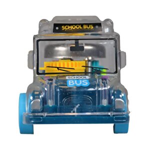 Işıklı Sesli Şeffaf Minibüs Mavi