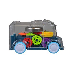 Işıklı Sesli Şeffaf Minibüs Mavi