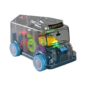 Işıklı Sesli Şeffaf Minibüs Mavi