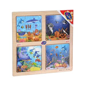 Ahşap Eğitici 4 Lü Puzzle Deniz Altı Ony344