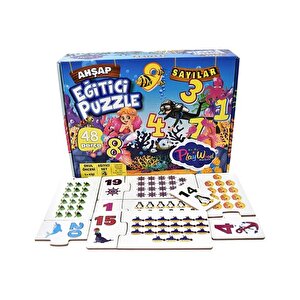 Play Wood Sayılar 48 Parça Ahşap Puzzle Eşleştirme