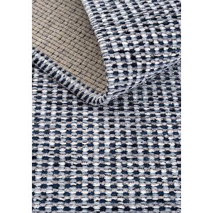 Cool Halı Aura 07 Lacivert Yıkanabilir Mutfak Halısı Yumuşak Tuşeli Kaymaz Tabanlı Halı İnce Kilim