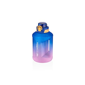 1600ml Çift Renk Taşıma Askılı Ve Kulplu Motivasyon Su Matarası Mavi-mor