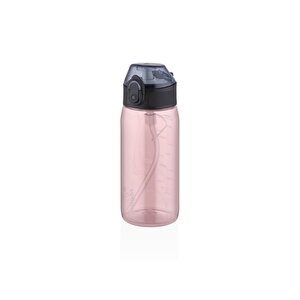 450ml Yeni Koleksiyon Mini Boy Şeffaf Gövdeli Pipetli (isırılmaz) Tritan Su Matarası Pudra Pembe