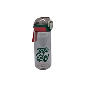 660ml Take It Easy Desenli Rahat Içim Su Matarası Gri