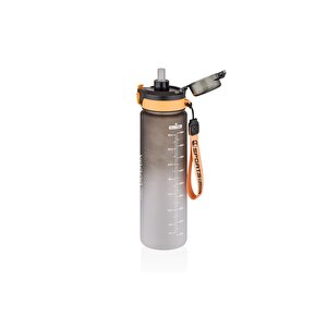 1000ml Çift Renk Pipetli Ve Pipetsiz Kullanıma Uygun Motivasyon Matarası Sticker Hediyeli