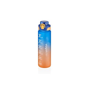 1000ml Çift Renk Pipetli Ve Pipetsiz Kullanıma Uygun Motivasyon Matarası Sticker Hediyeli