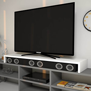 Carry Beyaz Monitör Yükseltici Soundbar Stand