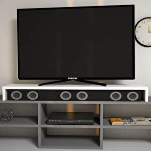 Carry Beyaz Monitör Yükseltici Soundbar Stand