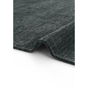 Cool Halı Rossa 02 Antrasit Yıkanabilir Mutfak Halısı Yumuşak Tuşeli Kaymaz Tabanlı Şönil Halı Kilim