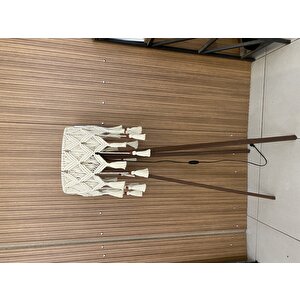 Makrome Lambader Tripod Ayaklı Ucu Püsküllü