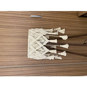 Makrome Lambader Tripod Ayaklı Ucu Püsküllü